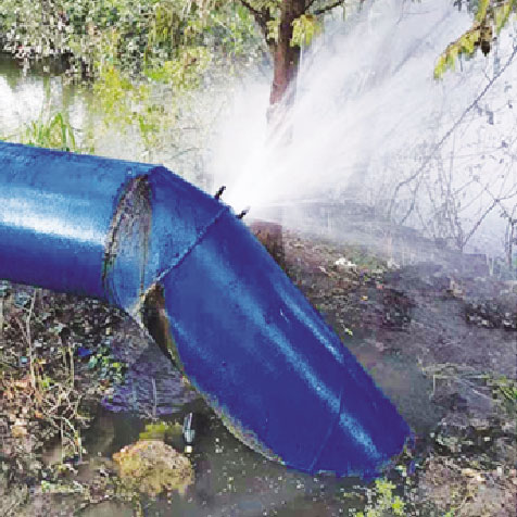 长兴永达水务DN500过桥钢管抢修